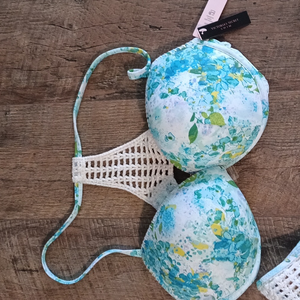 Victoria Secret swim Bikini NWT floral crocet💙💙💙 - Picture 3 of 12